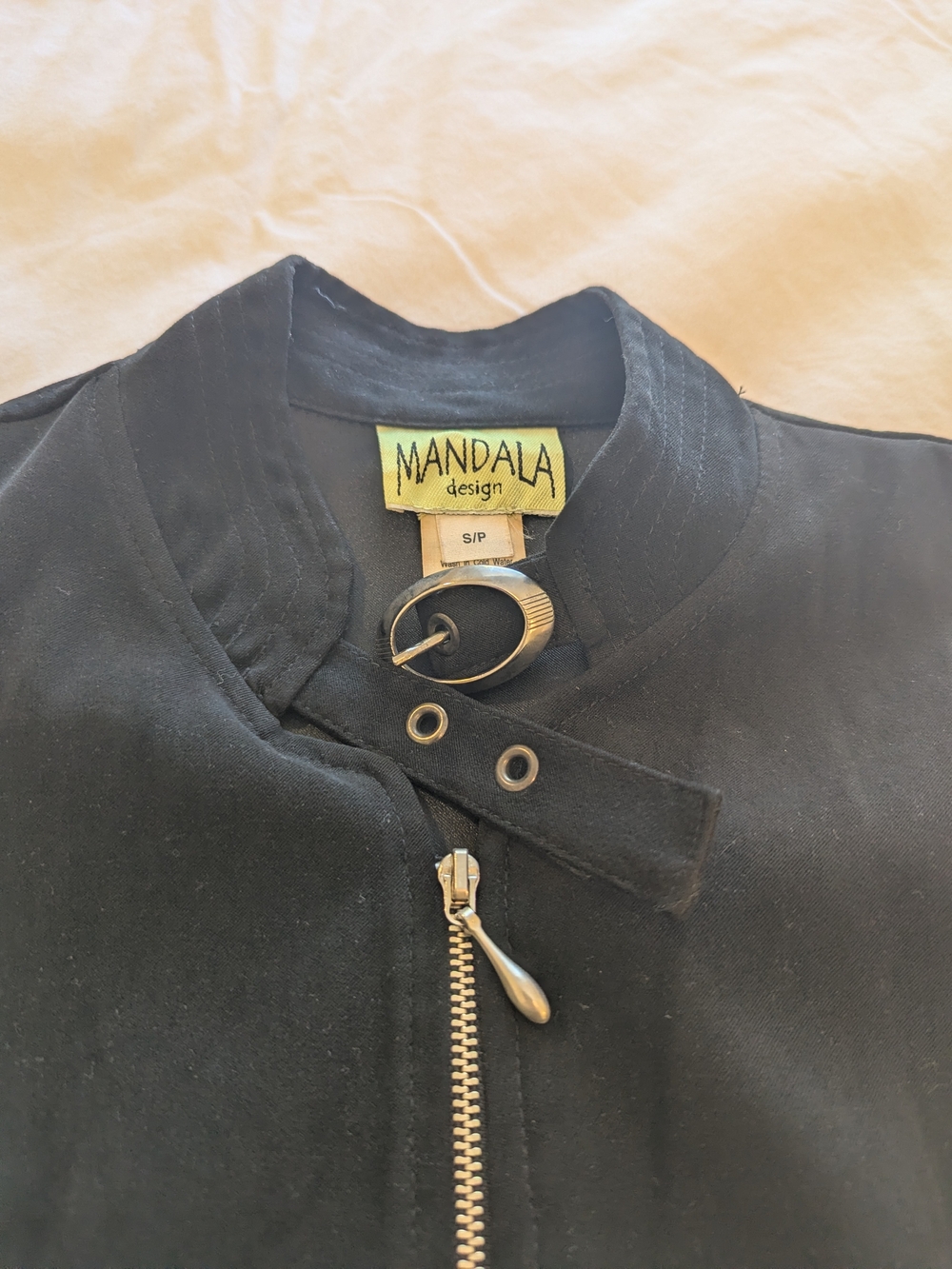Black Women's Zip-Front Suede-Finish Jacket - Mandala - Picture 2 of 4